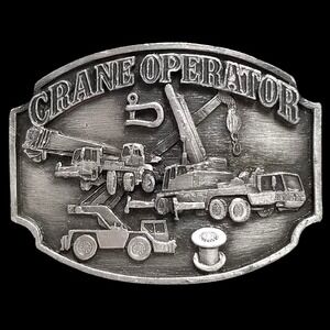 Crane Operator Belt Buckle Construction Heavy Equipment Trade Specialties Pewter